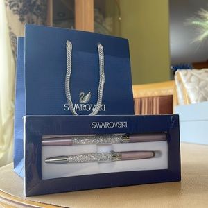 Swarovski Crystal Stardust Ballpoint Pen & Stylus Ballpoint Rollerball Pen Set